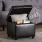 Baxton Studio Leather Cube Storage Ottoman in Dark Brown, , large