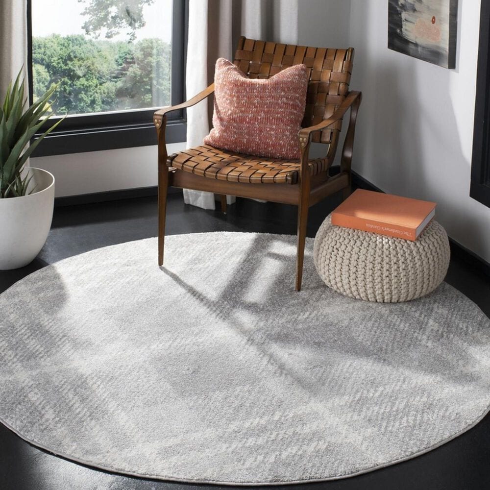 Safavieh Adirondack ADR129B 6&#39; Round Light Grey and Ivory Area Rug, , large