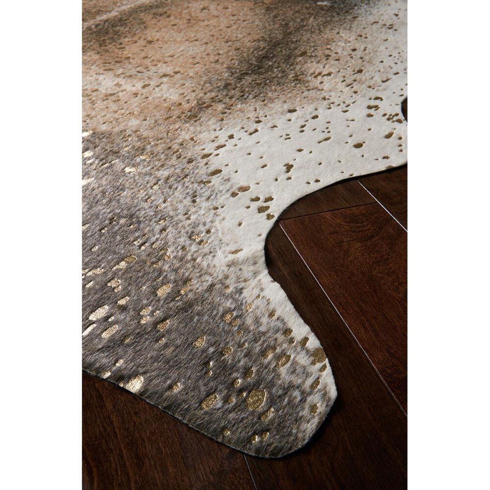 Loloi Bryce BZ-04 3&#39;10&quot; x 5&#39; Mocha and Gold Area Rug, , large