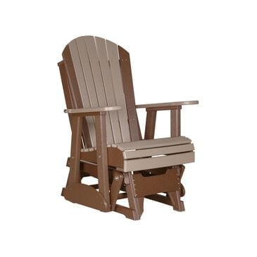 Amish Orchard 2" Adirondack Outdoor Glider in Weatherwood and Chestnut, , large