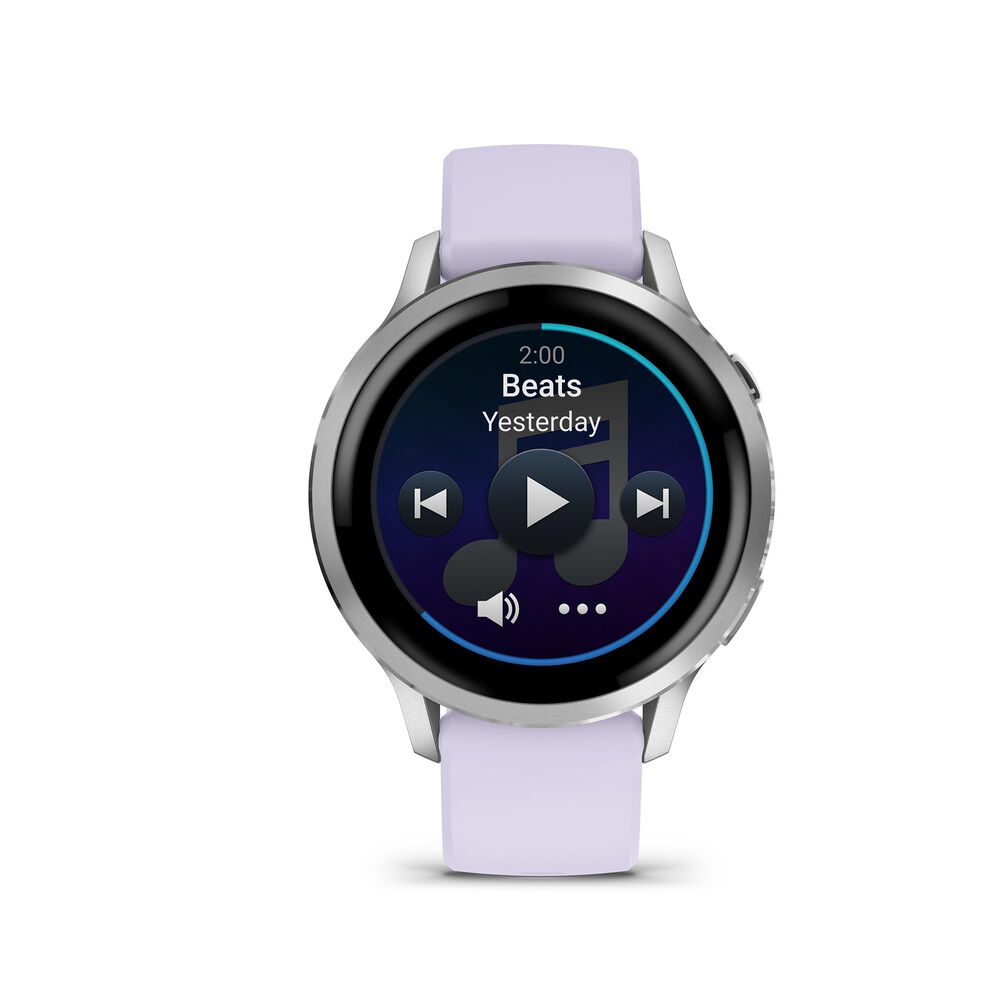 Garmin Venu 4  41 mm Silver with Periwinkle Silicone Band, , large