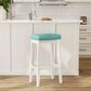 Linon Home Decor Claridge Bar Stool with Teal Cushion in Bright White, , large