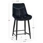 Linon Home Decor Elder 24" Counter Stool with Navy Cushion in Black, , large