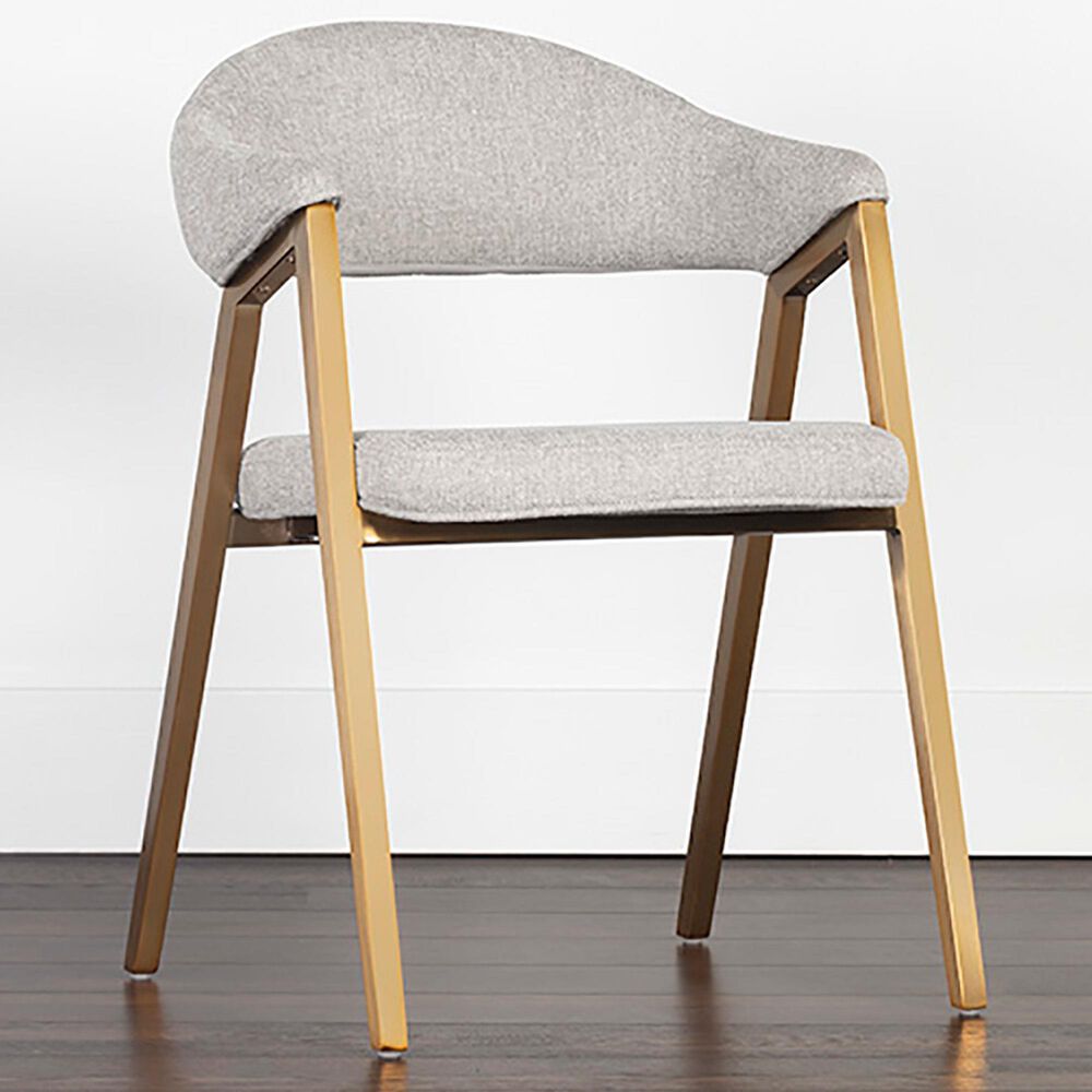 37B Burgos Dining Chair with Grey Cushion in Brushed Gold, , large