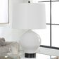 Uttermost Collar Table Lamp in White and Satin Black, , large