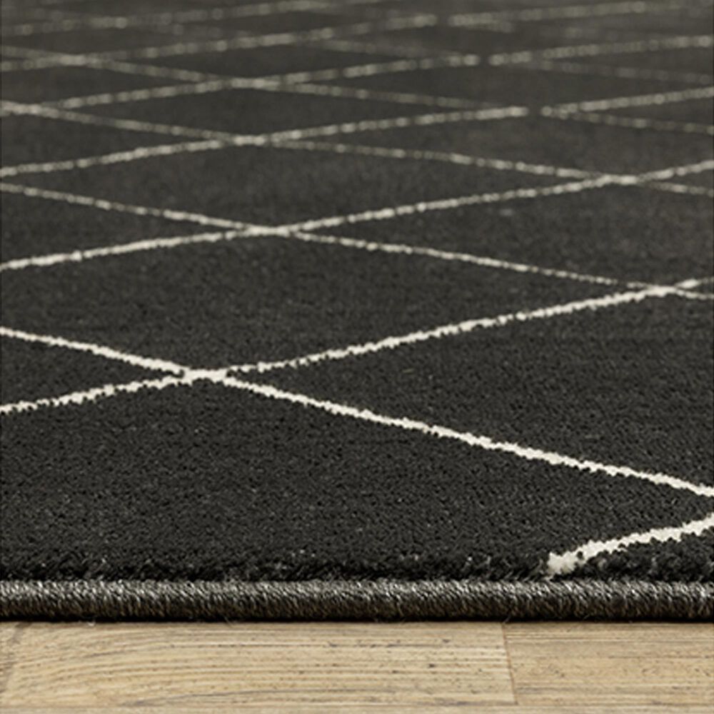 Oriental Weavers Raylan Geometric 2&#39;3&quot; x 7&#39;6&quot; Black Runner, , large