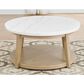 Crystal City Vida Cocktail Table with Casters in Burnished Blonde and White, , large