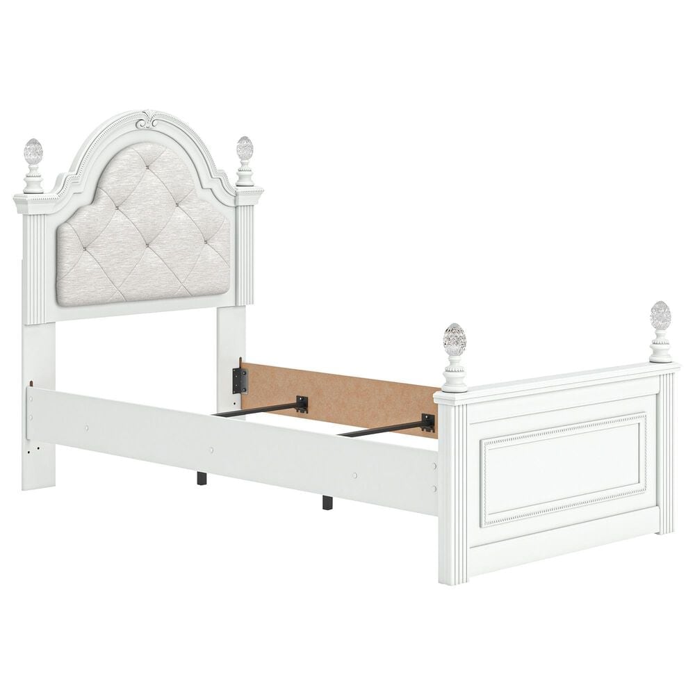 Ashley Kozlani 4-Piece Twin Panel Bedroom Set in Matte White, , large