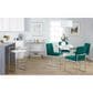 Lumisource Fuji Side Chair with Green Cushion in Brushed Stainless Steel (Set of 2), , large