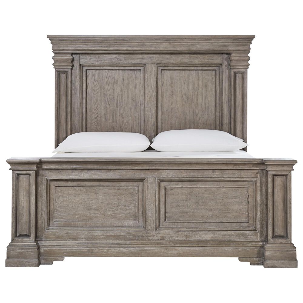 Millenium Blairhurs King Panel Bed and 2-Nightstand in Light Grayish Brown with Lights and USB Ports, , large