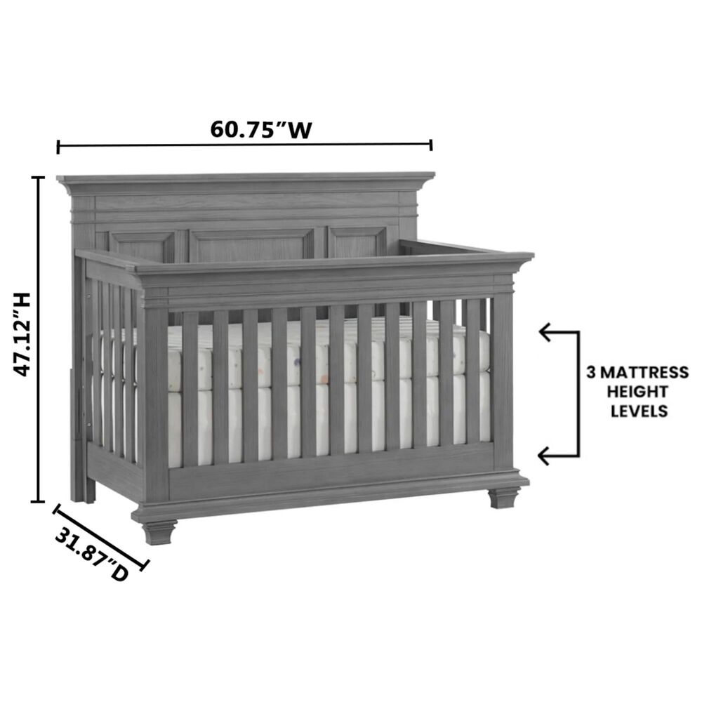Oxford Baby Weston 2-Piece Crib and Dresser Nursery Set in Dusk Gray, , large