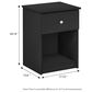 HOMLUX 1-Drawer Modern Nightstand with Knob Handle in Black Oak, , large