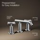 Kohler Purist Widespread Bathroom Sink Faucet with Cross Handles and Low Gooseneck Spout in Polished Chrome, , large