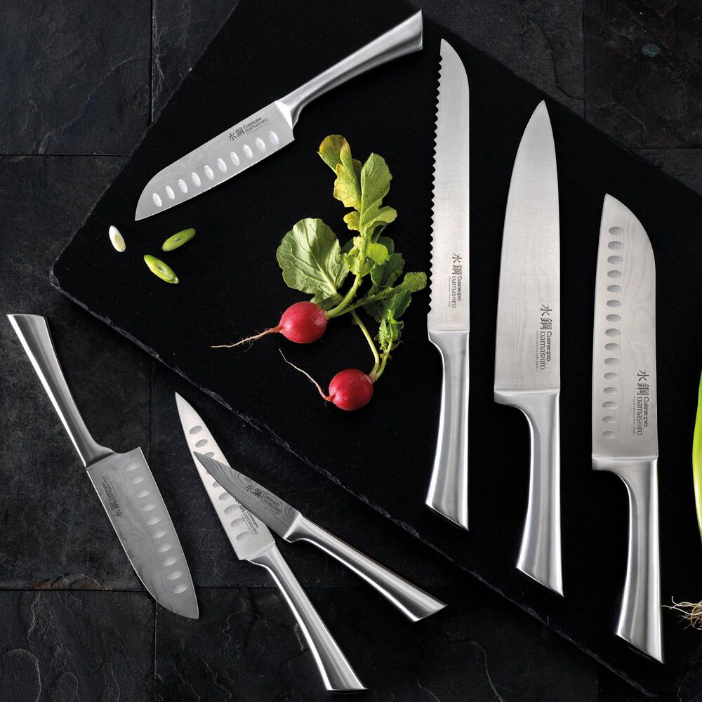 Power A 3-Piece Santoku Knife Set in Stainless Steel, , large