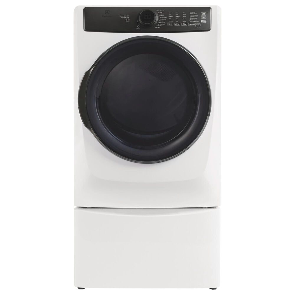 Electrolux 4.5 Cu. Ft. Front Load Washer and 8.0 Cu. Ft. Electric Dryer with Pedestal with Spacious Storage Drawer in Matte White, , large