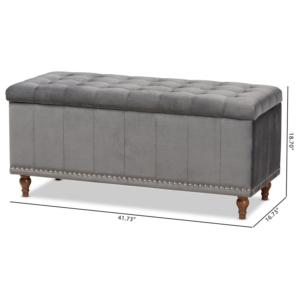 Baxton Studio Kaylee Storage Ottoman Bench in Grey, , large