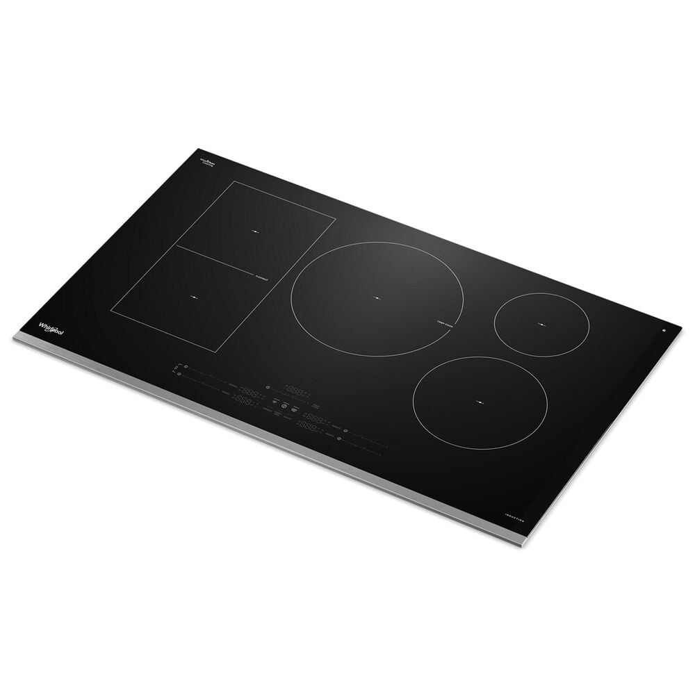 Whirlpool 36&quot; Intelligent Induction Cooktop with Temp Cook Technology and WipeClean Coating in Black and Stainless Steel, , large
