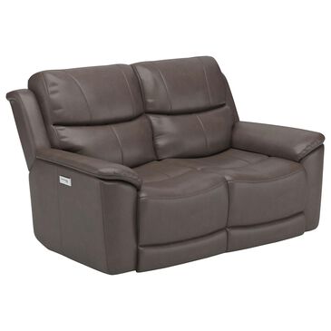Flexsteel Cade Leather Power Reclining Loveseat with Power Headrests and Lumbar in Ridge, , large