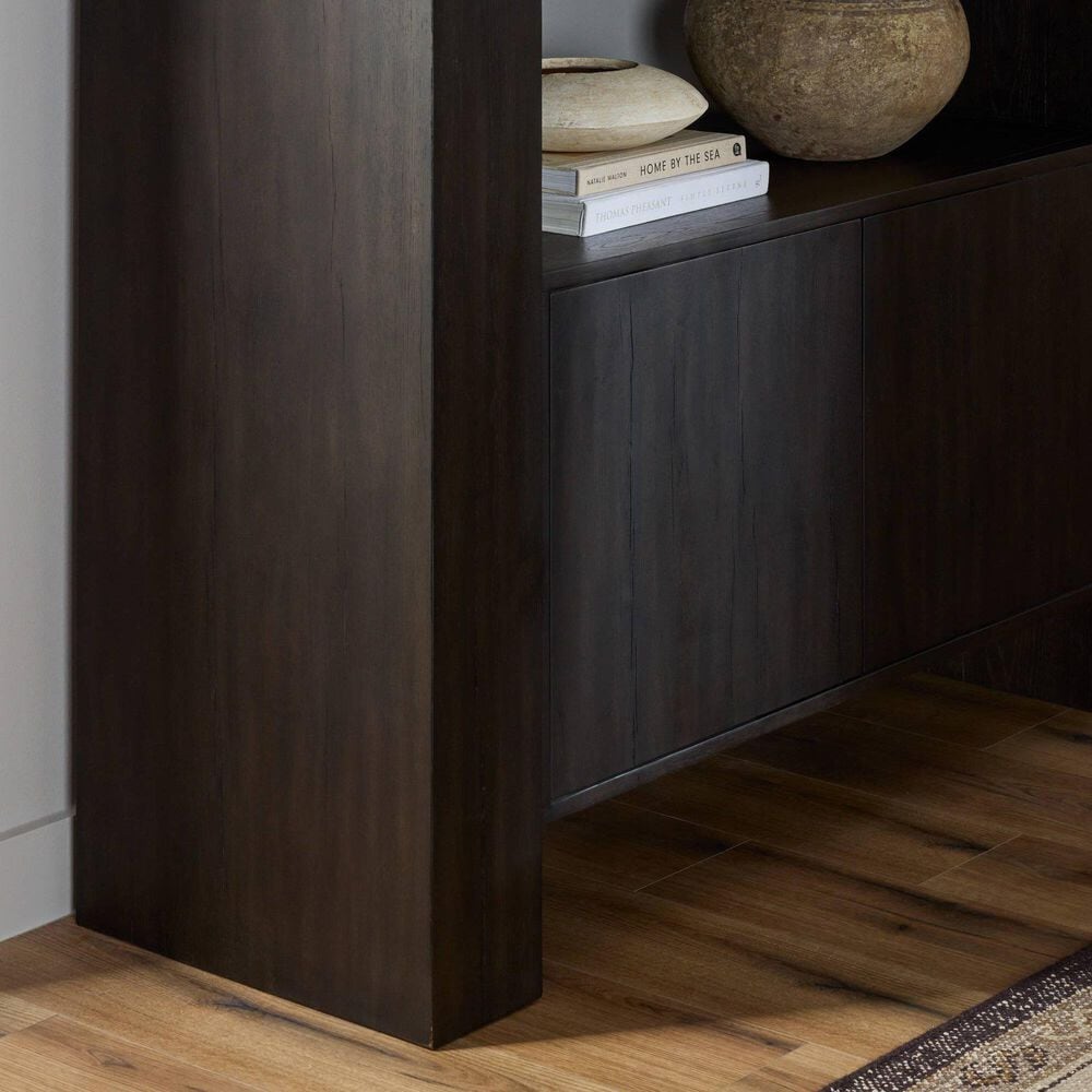 Four Hands Fisher 6-Shelf Bookcase in Smoked Black, , large