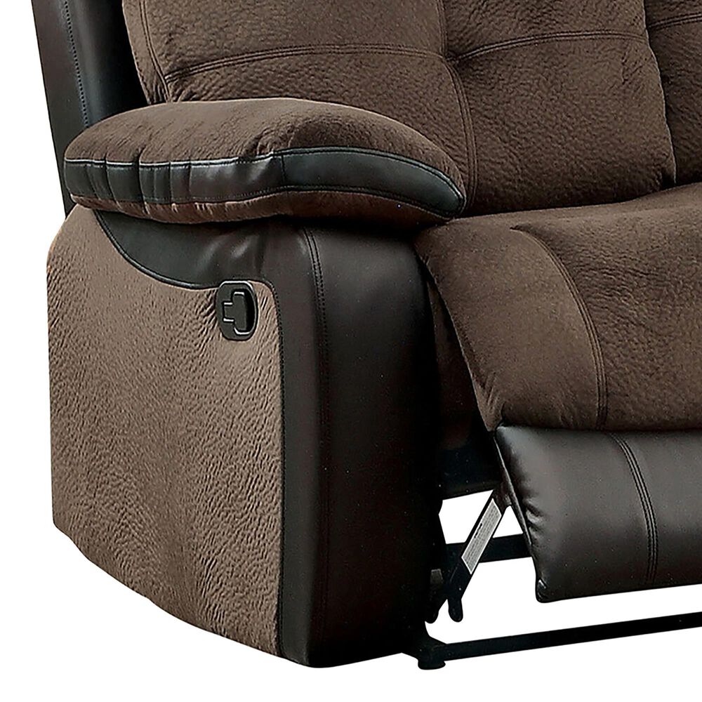 Furniture of America Engel 3-Piece Manual Reclining Living Room Set in Brown and Black, , large