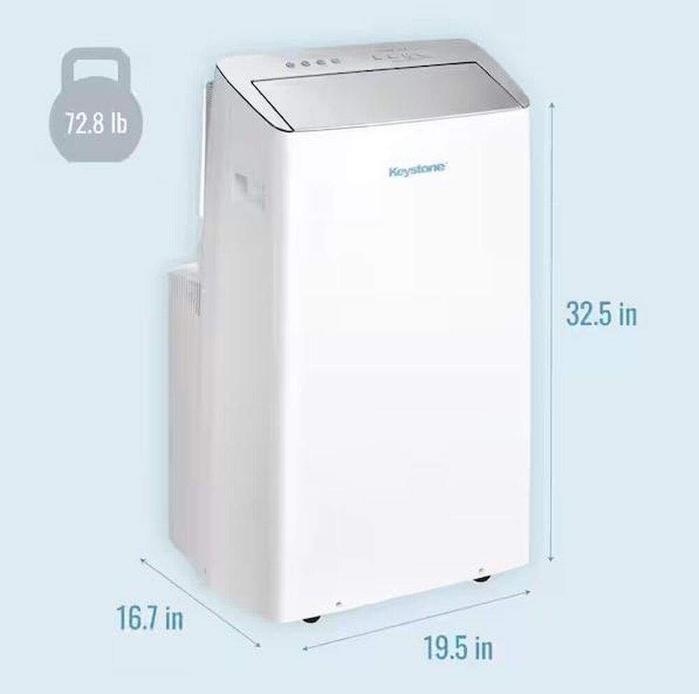 Keystone 10000 BTU Portable Air Conditioner with Remote Control in White, , large