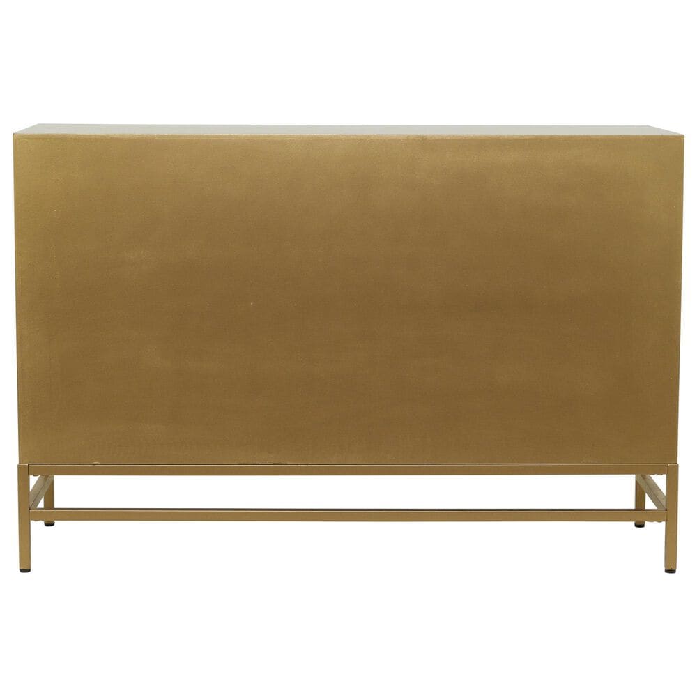 Maple and Jade 3-Door Room Cabinet with Mirrored Front in Gold, , large