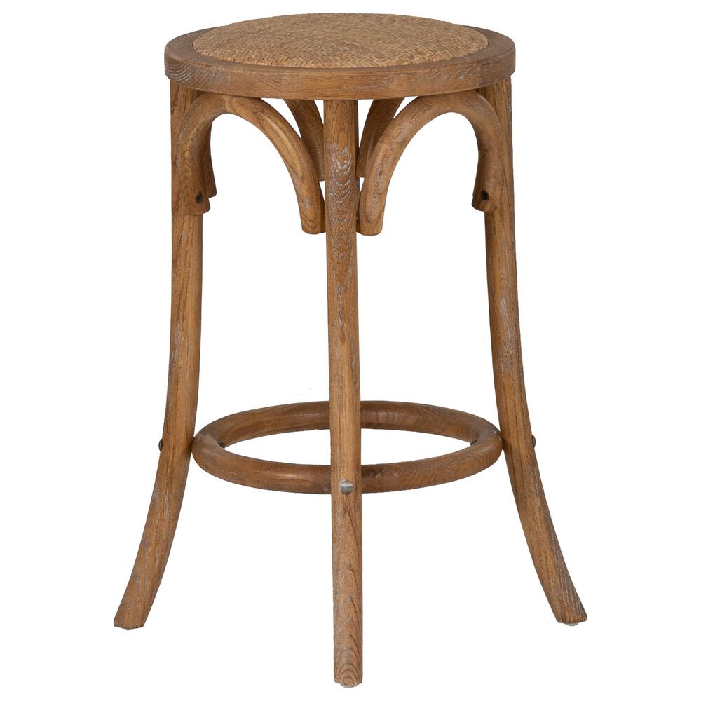 Linon Home Decor Rae Rattan Counter Stool in Weathered Grey, , large