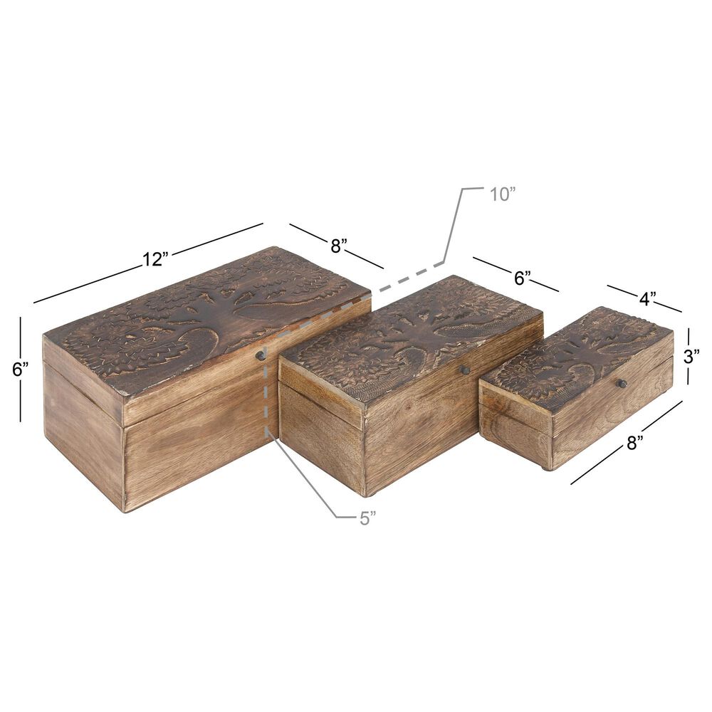 Maple and Jade Rustic Box in Natural Brown &#40;Set of 3&#41;, , large
