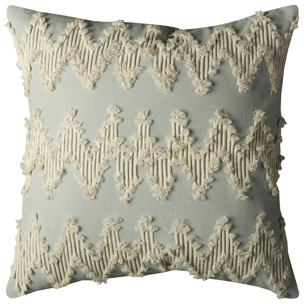 Rizzy Home 20" x 20" Pillow Cover in Light Blue and Ivory, , large
