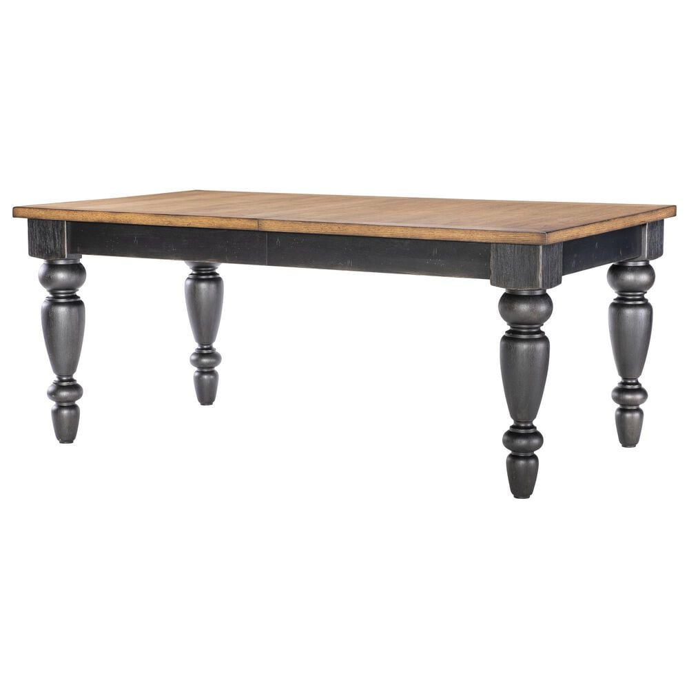 Legacy Classic Vintage Market 7-Piece Rectangular Dining Set in Barnwood Oak and Kettle Black, , large