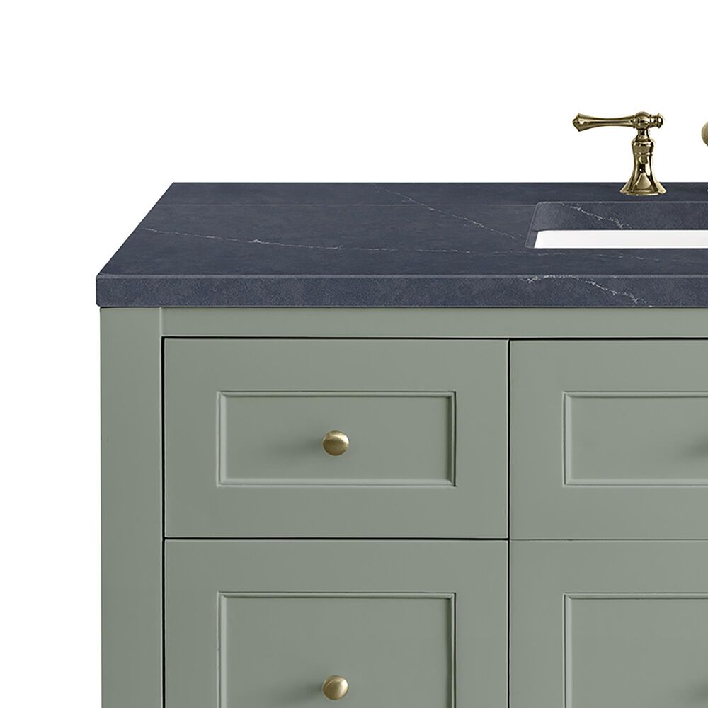 James Martin Vanities Breckenridge 48&quot; Single Bathroom Vanity in Smokey Celadon with 3 cm Charcoal Soapstone Quartz Top and Rectangular Sink, , large