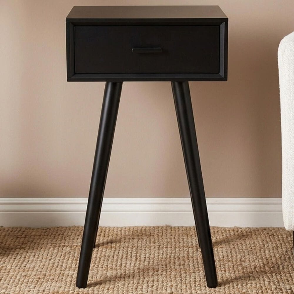 Maple and Jade End Table with Drawer in Black, , large