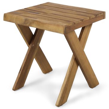 Hearth and Haven Square Patio End Table in Teak, , large
