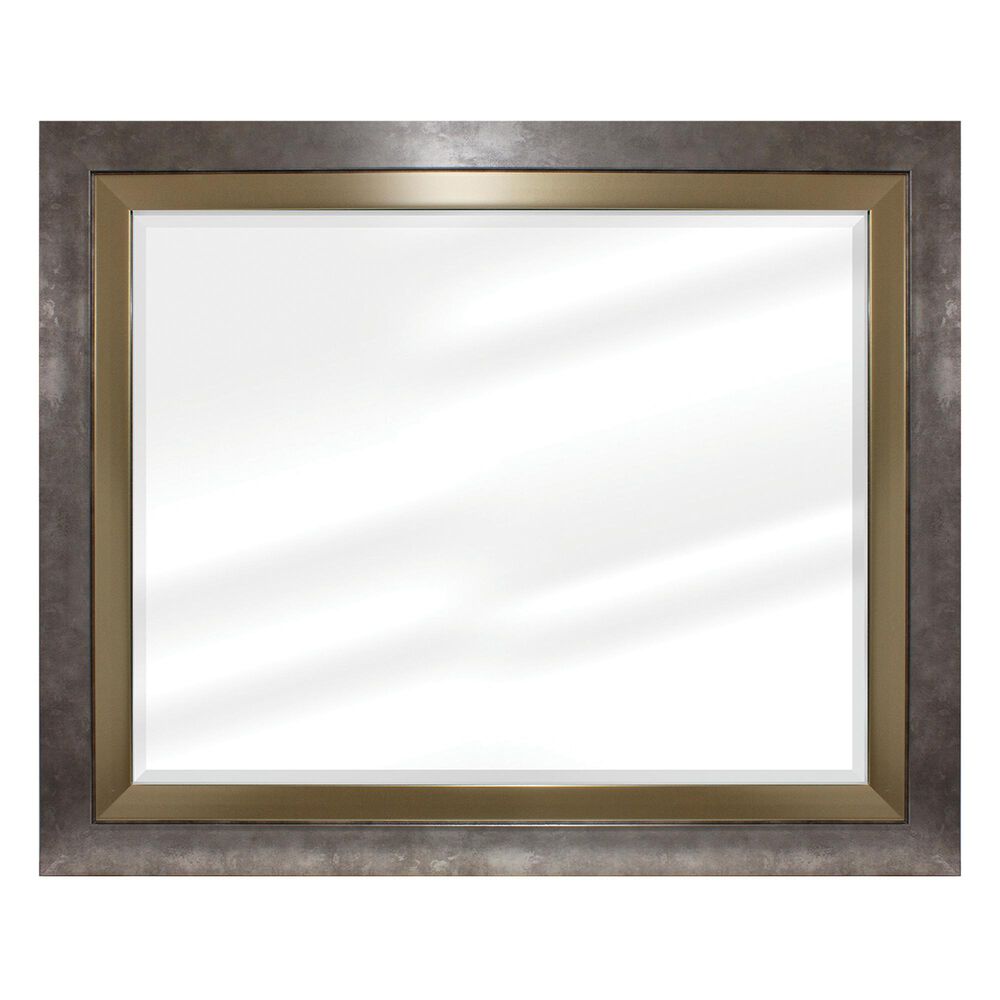 BP Industries Elliot Small Wall Mirror in Distressed Pewter Gold, , large