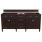 James Martin Vanities Brittany 72" Double Bathroom Vanity in Burnished Mahogany with 3 cm White Zeus Quartz Top and Rectangular Sinks, , large