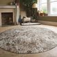 Radici USA Livigno Floral 5"3" Round Beige Area Rug, , large