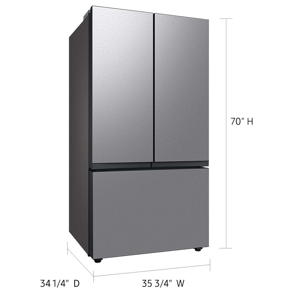Samsung Bespoke Bespoke 30.1 Cu. Ft. 3-Door French Door Refrigerator - Stainless Steel Panels Included, , large