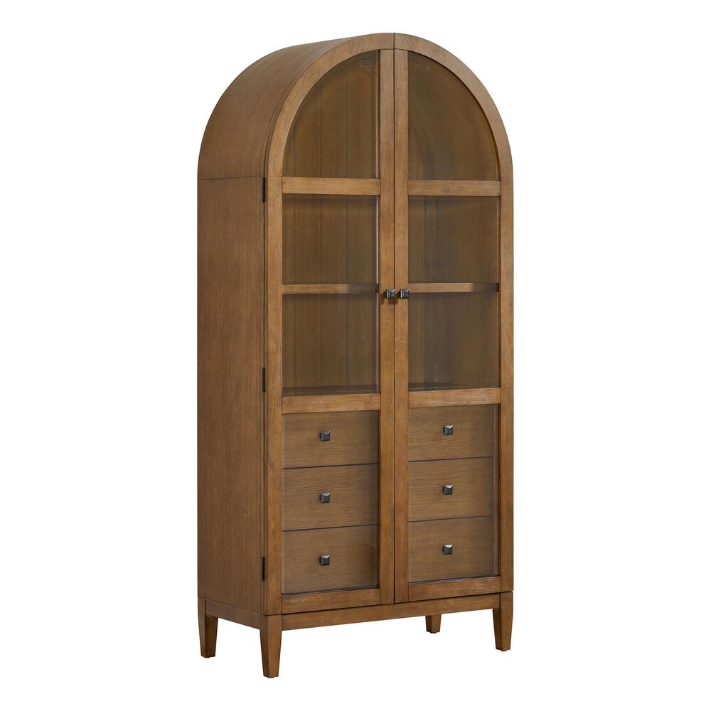 Mayberry Hill Portico 3-Drawer Display Cabinet  in Brown Oak, , large