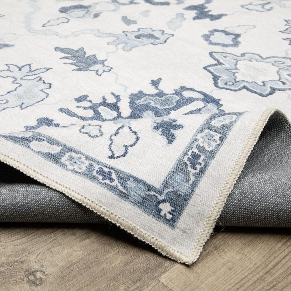 ROW by Oriental Weavers Addison Ivory and Blue 9'10" x 12' Area Rug, , large