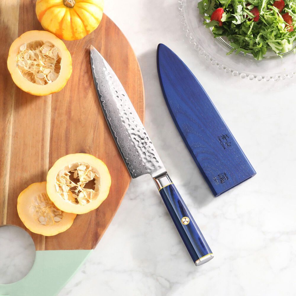 Cangshan Kita 8&quot; Chef&#39;s Knife with Sheath in Blue, Black and Silver, , large