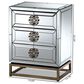 Baxton Studio Laken 3 Drawer Nightstand in Mirrored, , large