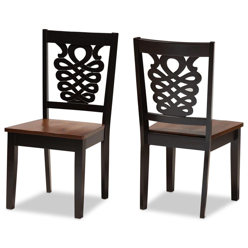 Baxton Studio Gervais Side Chair in Dark Brown and Walnut Brown (Set of 2), , large