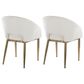 LumiSource Renee Arm Chair with Off-White Fabric Cushion in Gold (Set of 2), , large