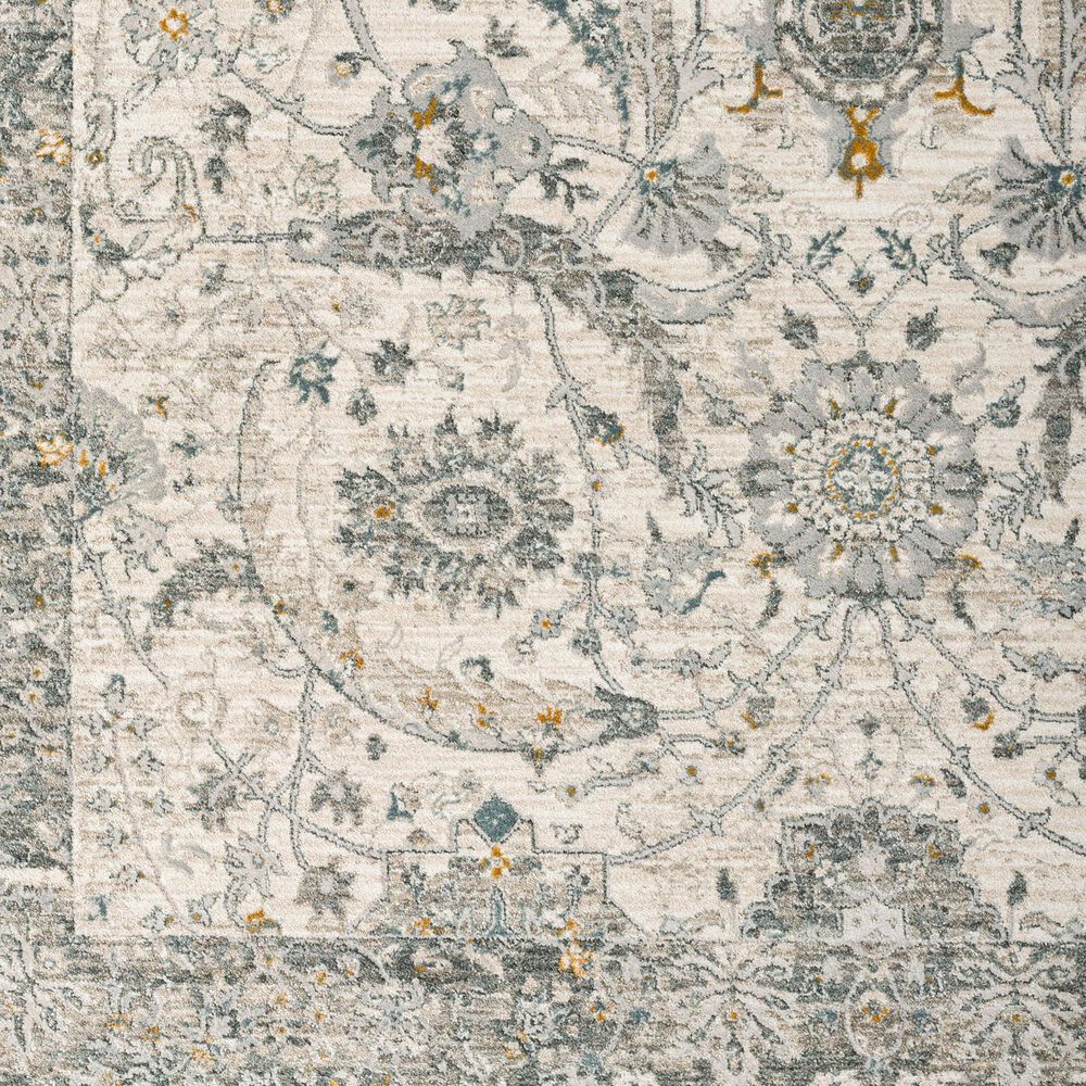 Surya Dresden White, Medium Gray, Gray, Light Slate, Denim and Mustard 2'7" x 3'11" Area Rug, , large