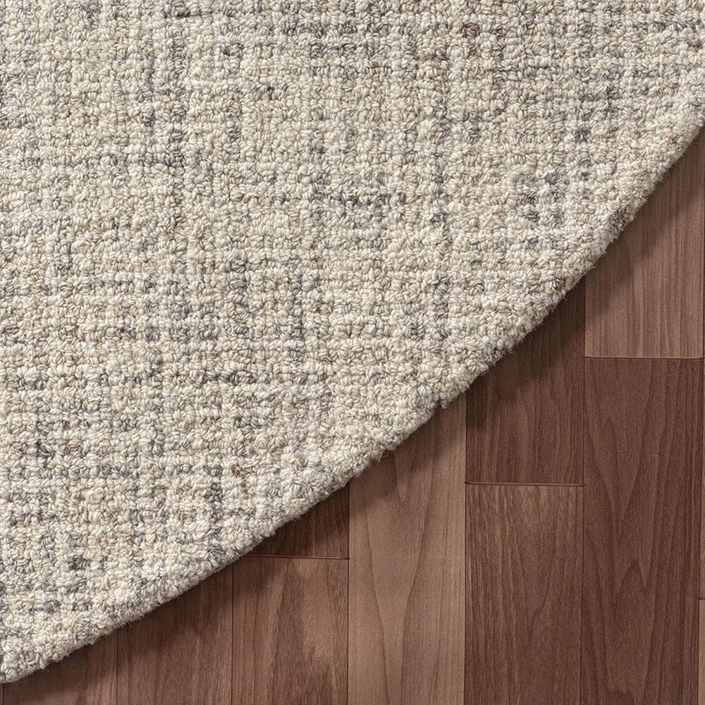 L&amp;R Resources Criss Cross Ivory and Greige 6&#39; Round Area Rug, , large