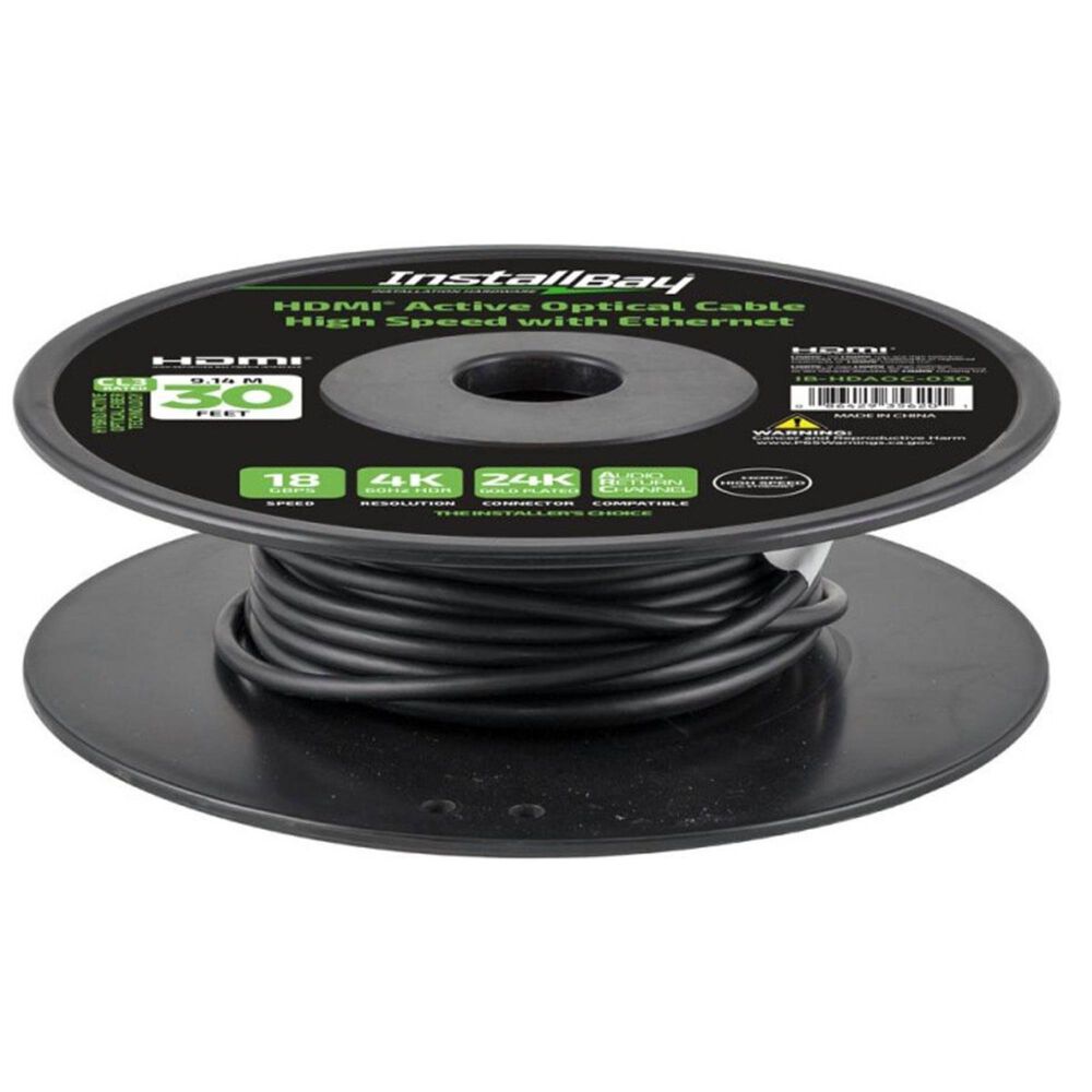 Helios 30 Ft Install Bay HDMI AOC Active Fiber in Black, , large