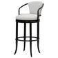 Armen Living Otis Bar Height Stool with Ivory Upholstery in Dark Brown, , large