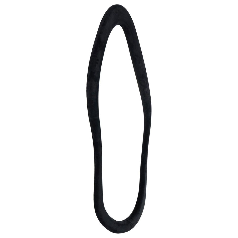 Maple and Jade 65&quot; x 26&quot; Velvet Abstract Wavy Wall Mirror in Black, , large