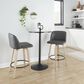 LumiSource Toriano Swivel Counter Stool with Grey Faux Leather Upholstery in Whitewashed and Black (Set of 2), , large