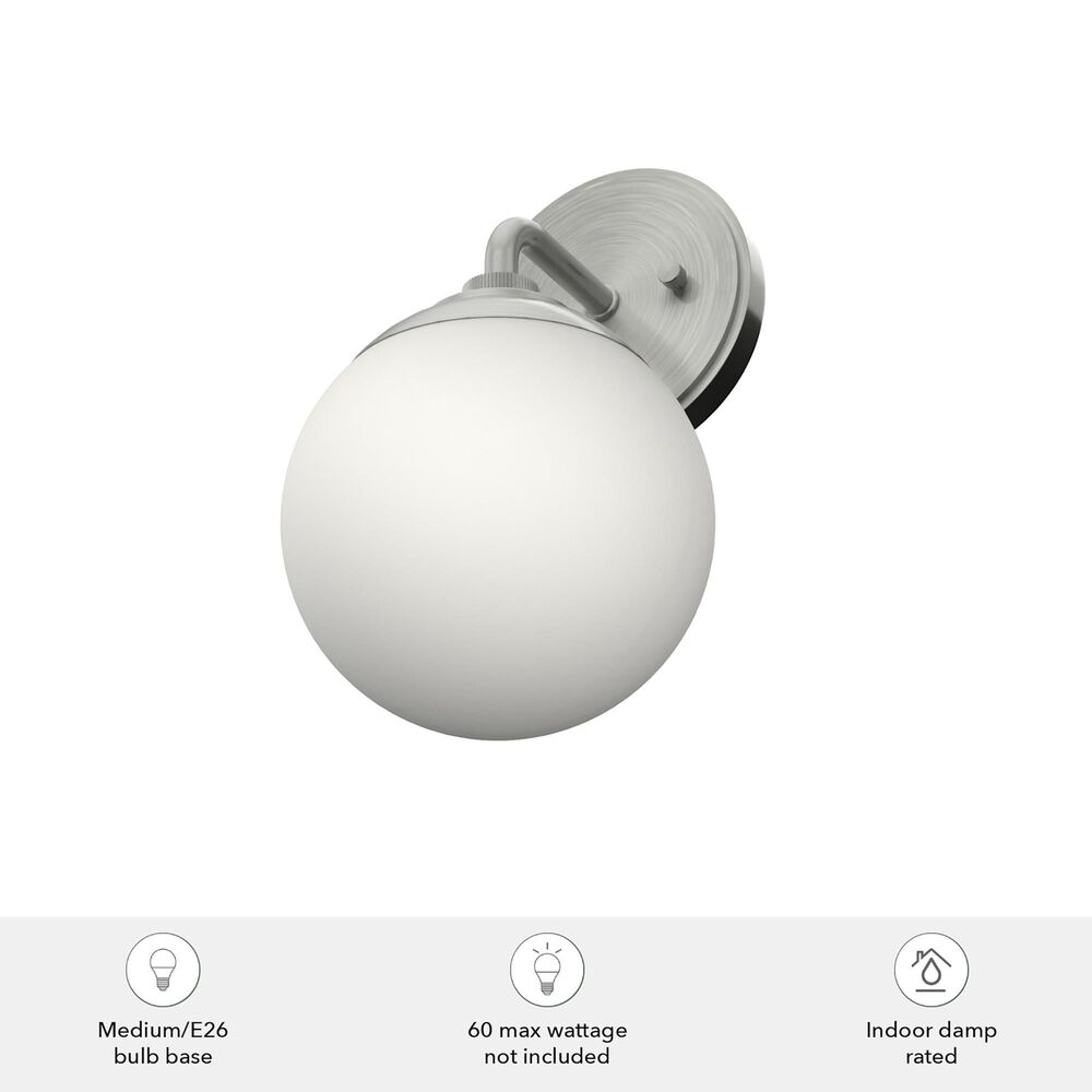 Hunter Hepburn 1-Light Wall Sconce in Brushed Nickel, , large